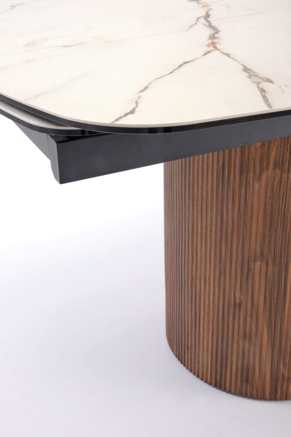 Flavor raztegljiva jedilna miza 200-300cm - beli marmor / oreh - slika 8