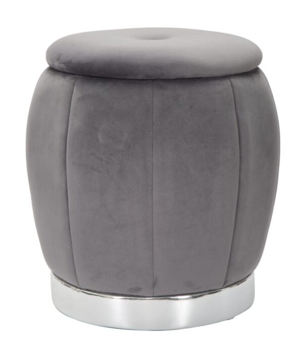 PUFF/STORAGE PARIS GRIGIO/SILVER CM Ø 43X43