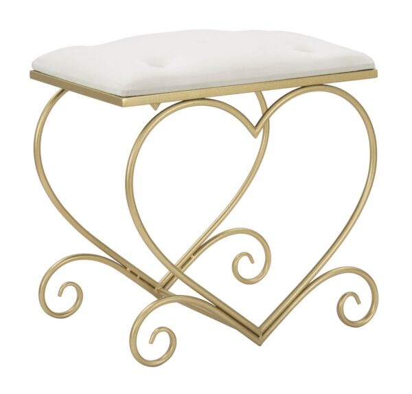 STOOL HEART CREMA CM 50X37,5X51,5