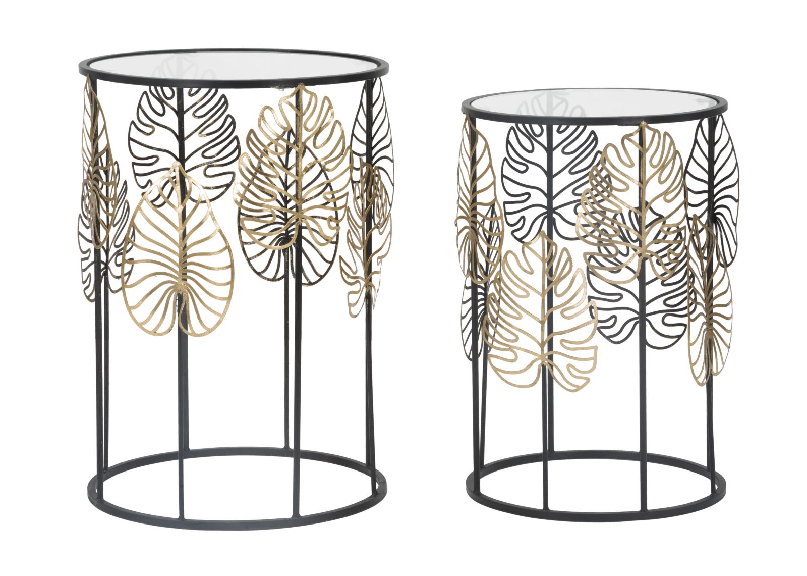 TABLE FOGLIE GLAM COPPIA CM Ø 38X55-33X50