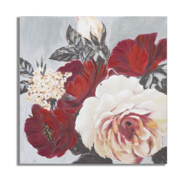 HANDMADE WALL PAINTING FLOWER SQUARE CM 90X3,7X90