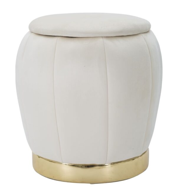 STOOL/STORAGE PARIS CREMA/GOLD CM Ø 43X43