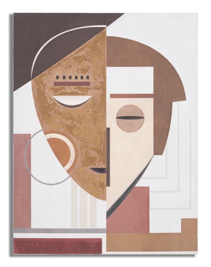 HANDMADE WALL PAINTING ETHNIC FACE CM 60X2,7X80
