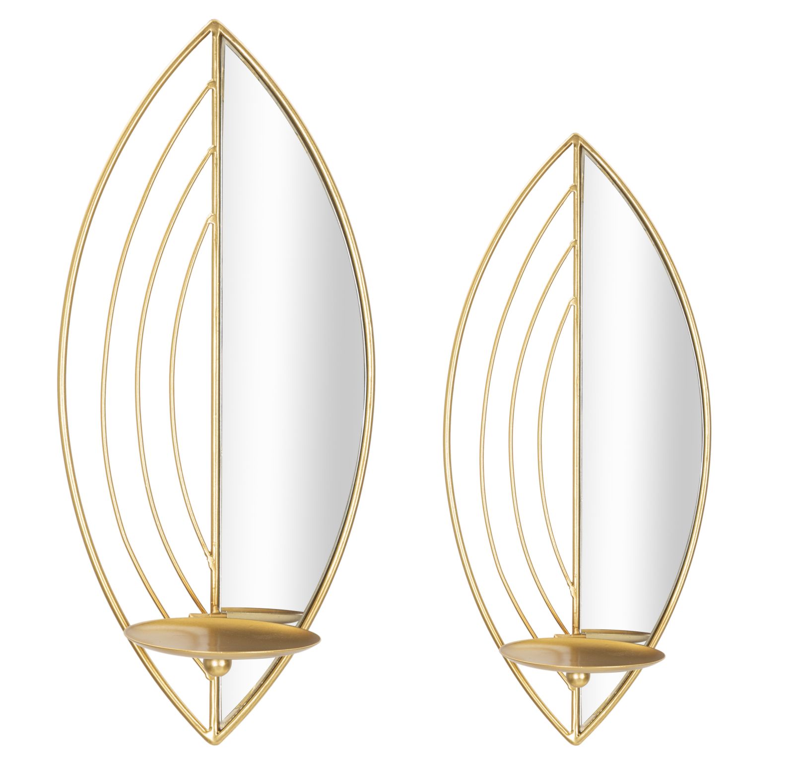 WALL LEAF CANDLE HOLDER SET 2 PCS CM 18X13X41-15X13X35
