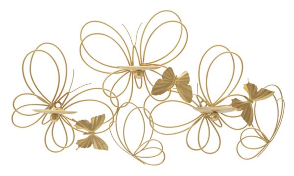 WALL CANDLE HOLDER BUTTERFLIES CM 61X12X34