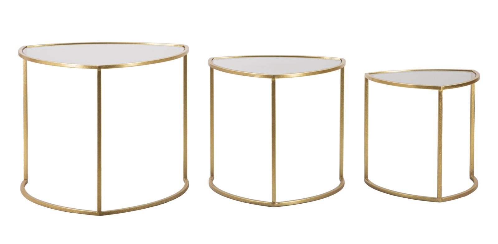 COFFEE TABLE TRIANGLE SET 3 PZ CM Ø 60X50-50X45-40X40