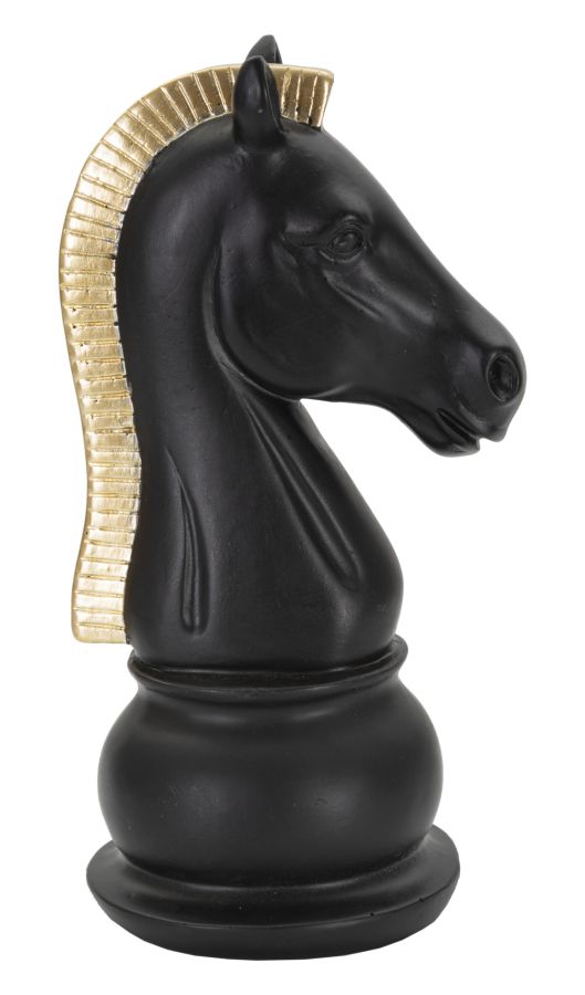 HORSE BLACK AND GOLD CM 10,5X8,5X19