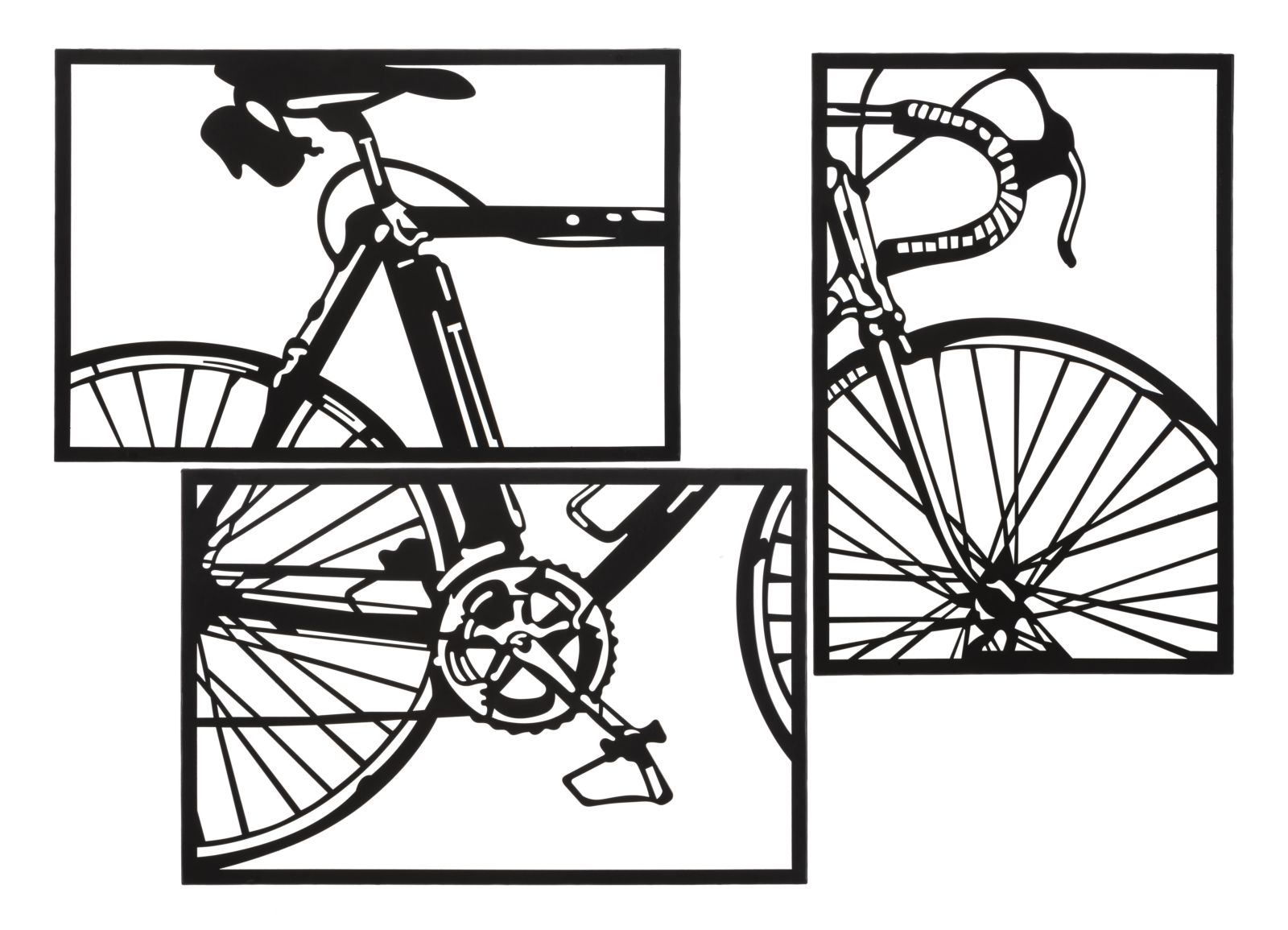 WALL PANEL BIKE SET 3 PCS CM 40X1,3X60 (SINGLE PC SIZE)