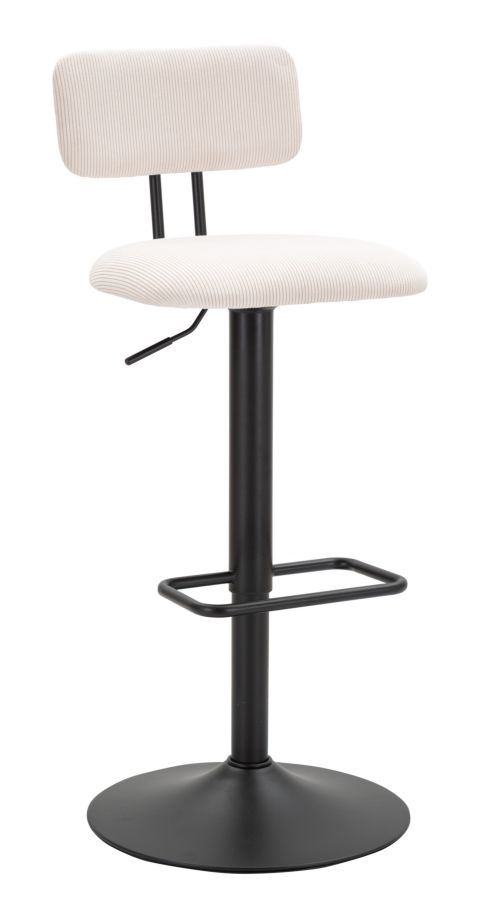 BAR STOOL WITH LIFT LIGHT WHITE CM 41X47,5X85-106,5(SEAT CM 61-83) SET 2PCS