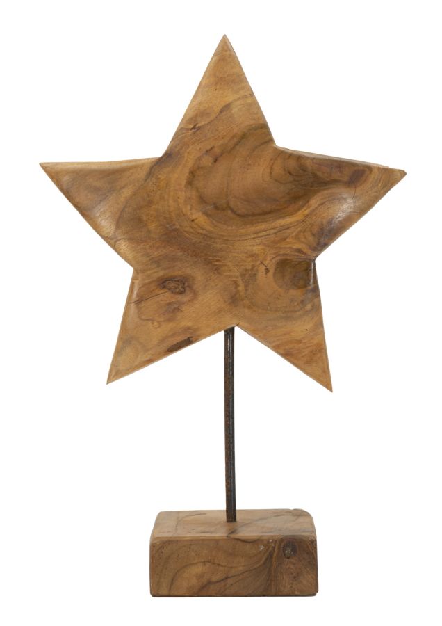 STAR SCULPTURE TEAK CM 28X1242