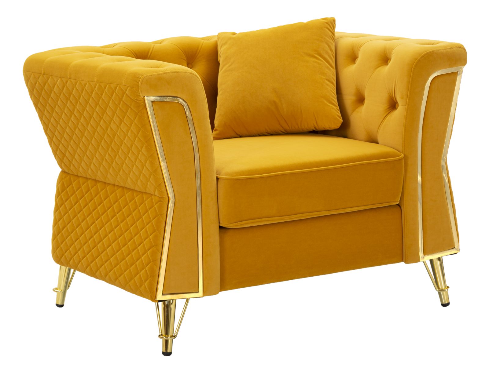 ARMCHAIR EMY MUSTARD WITH CUSHION CM 104X83X76