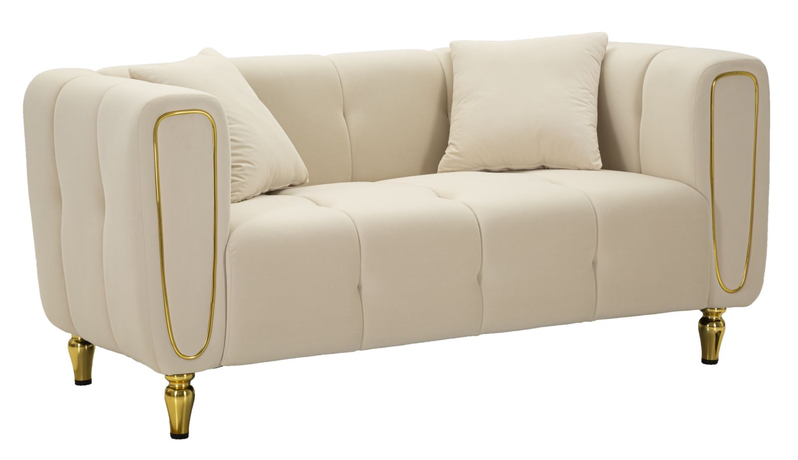 SOFA ALMA CREAM WITH CUSHIONS CM 155X81X71