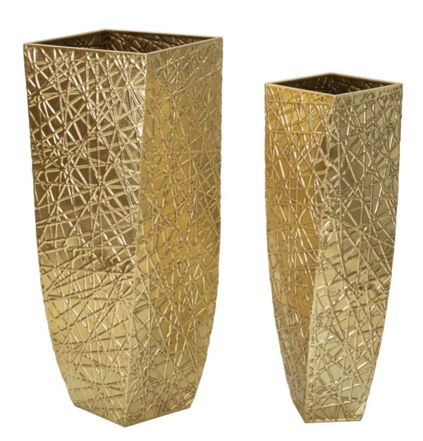 VASE HOLDER SQUER SET 2 PCS CM 34X34X90-25X25X78