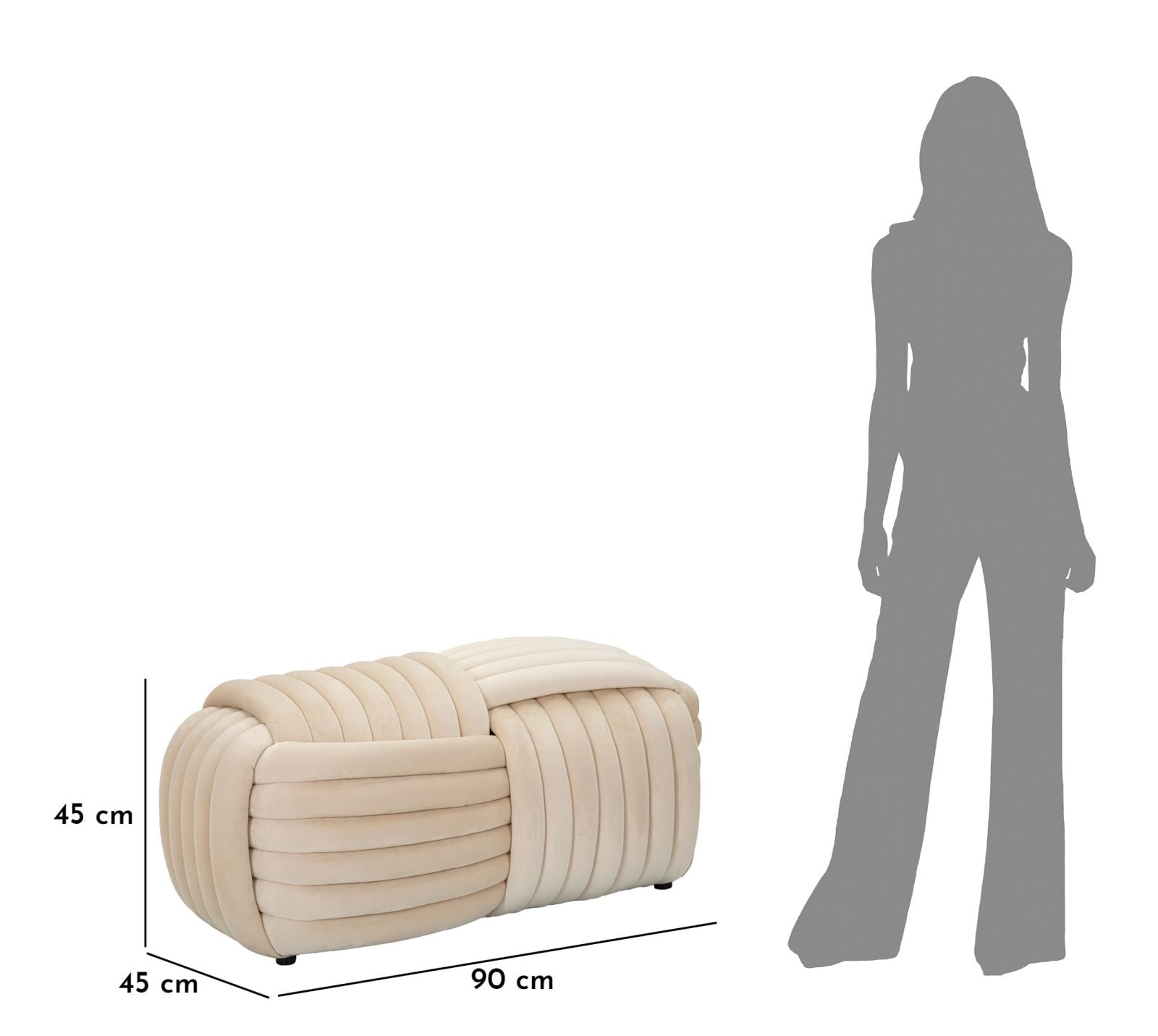 Softy klop 90X45X45cm - krem - slika 10