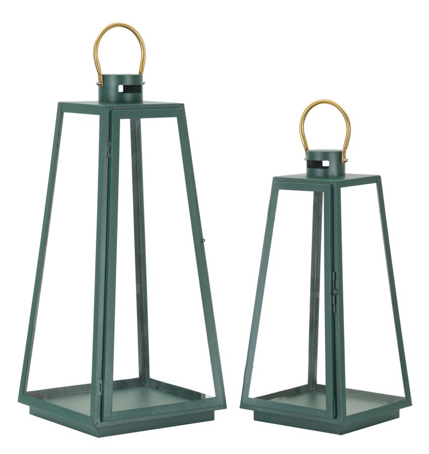 LANTERN GRENT SET 2 PCS CM Ø 25X25X57-20X20X45