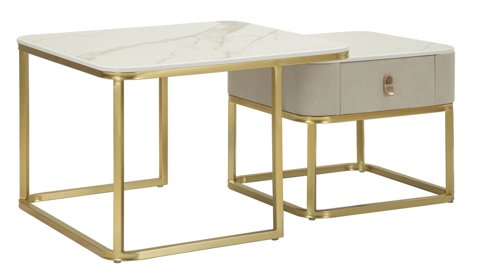 COFFEE TABLES BEAUTRY SET 2 PCS CM 70X70X48-50X50X43,5