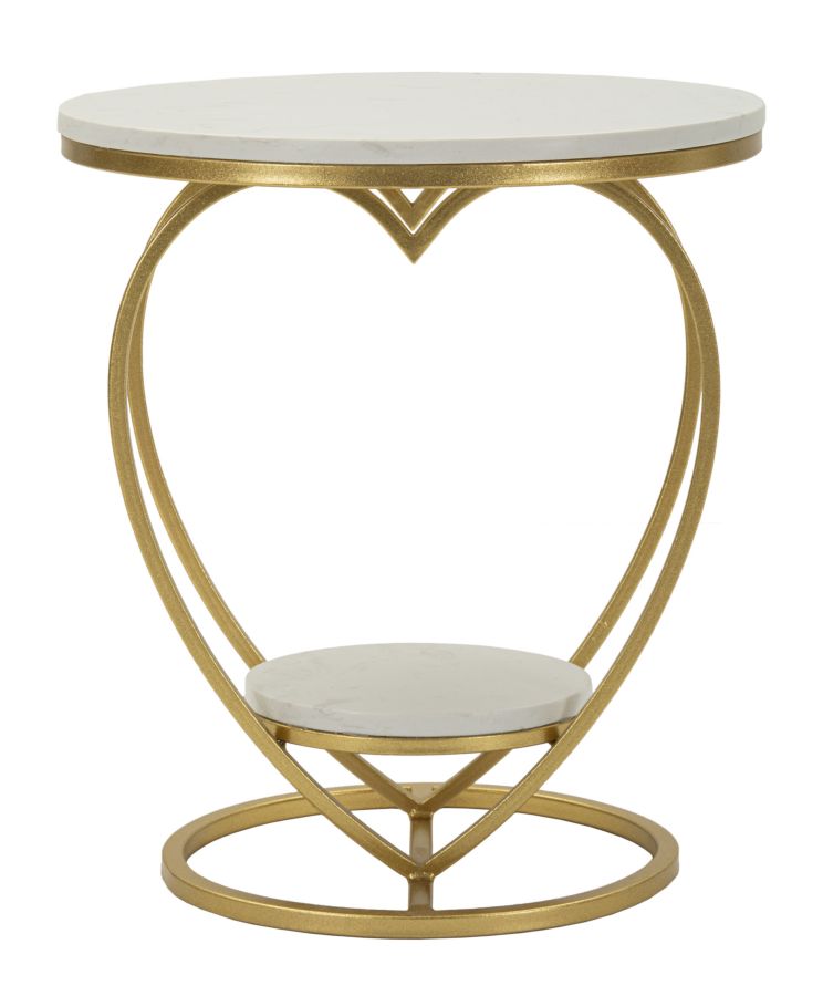 TABLE HEART GOLD CM Ø 40X45,5