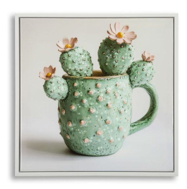 LACQUERED CANVAS PRINT WITH FRAME CACTUS JAR -C- CM 40X2,8X40