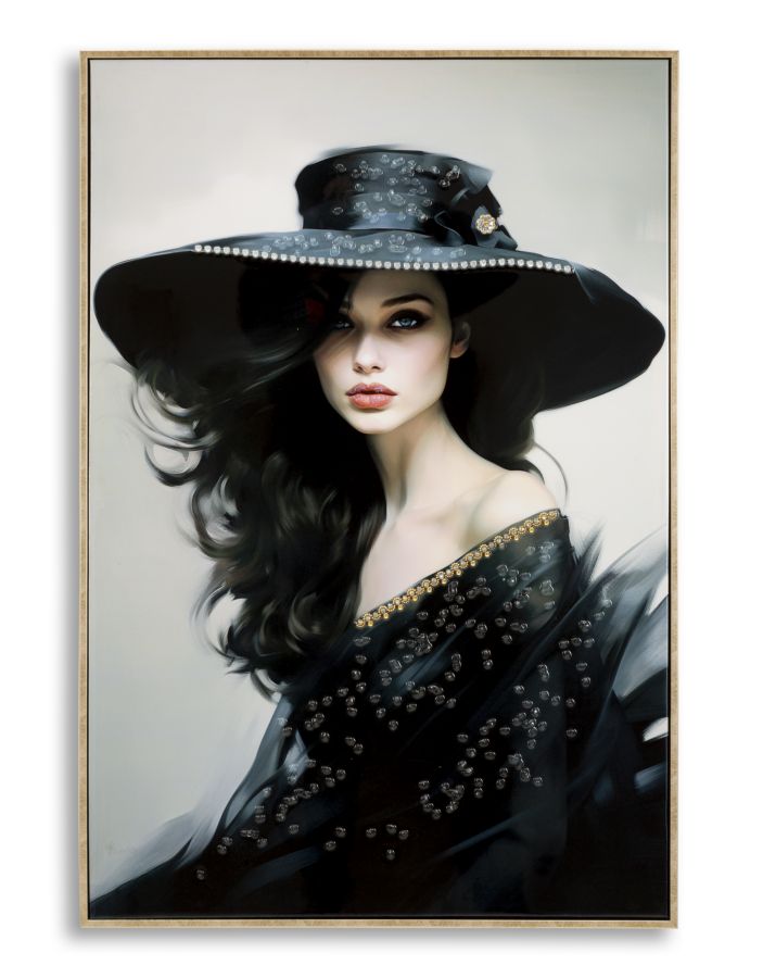 PAINTING ON CANVAS LACQUERED DORI WITH FRAME -A- CM 62X4X92