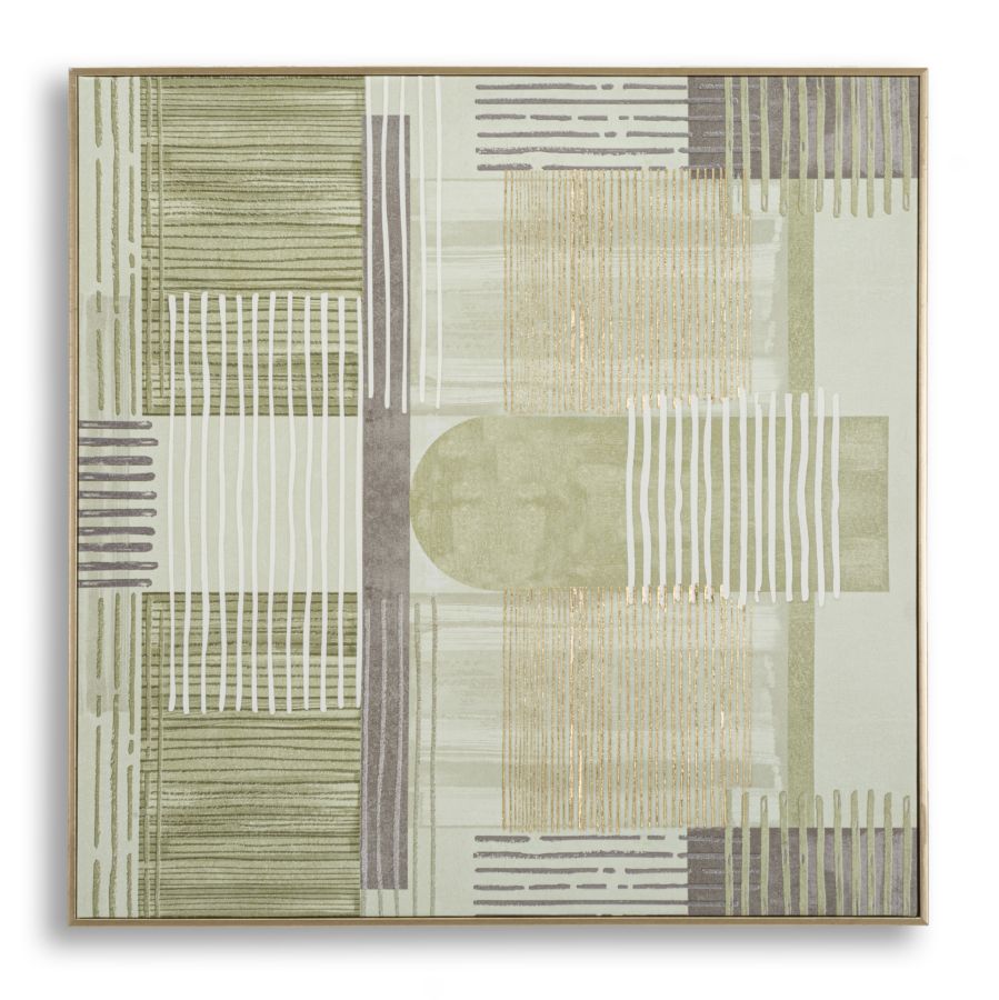 PRINTED ON CANVAS LINES WITH FRAME -H- CM 60X3X60