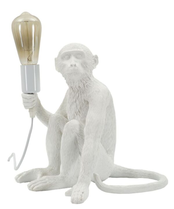TABLE LAMP MONKEY SITTING WHITE CM 33X33X32