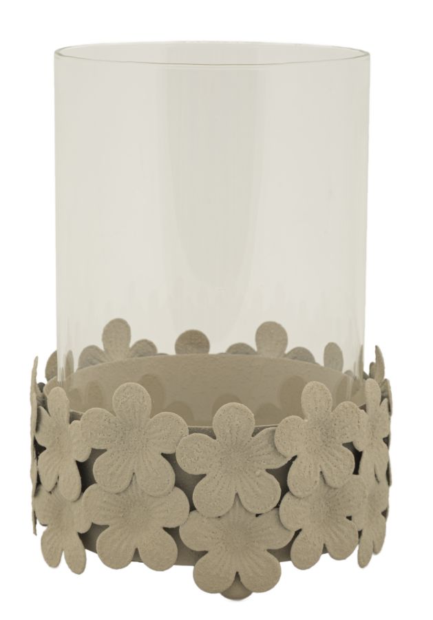 CANDLE HOLDER DUNE C/GLASS CM Ø12X16