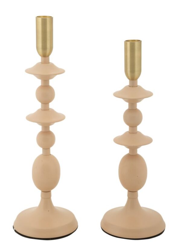 CANDLE HOLDER GEMINI PINK SET 2 PC CM Ø10X29-10X33