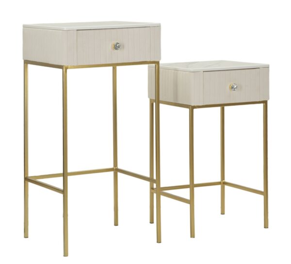 HIGH TABLES WEDDING SQUARE SET 2 PCS CM Ø45X90-40X70