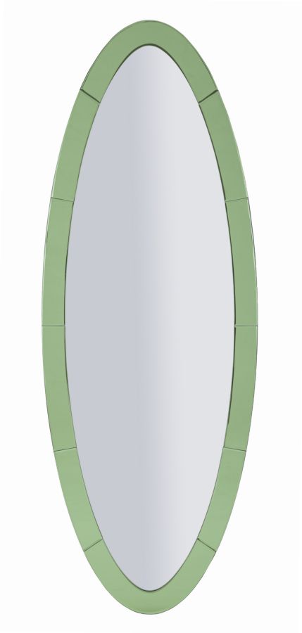 OSLO WALL MIRROR GREEN CM 55X2X150 ( INSIDE MIRROR SIZE CM 42,5x137,5)