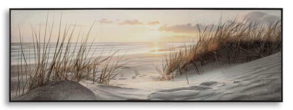 PRINTING ON CANVAS BEACH LAQUARED WITH FRAME -A- CM 152X4X52