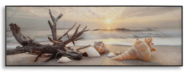 PRINTING ON CANVAS BEACH LAQUARED WITH FRAME -B- CM 152X4X52