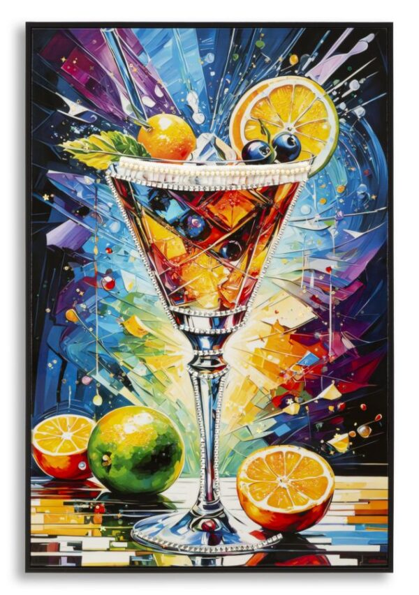 PRINTING ON CANVAS COCKTAIL LAQUARED WITH FRAME -A- CM 62X3,5
 X92