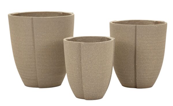 PERU' OUTDOOR CACHEPOT SET 3 PCS CM Ø 43X47-36X41,5-30,5X34,5
 (HOLE  CMØ27-33-39)
