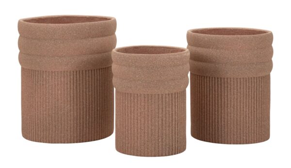 COLOMBIA OUTDOOR CACHEPOT SET 3 PCS CM Ø 41,5X50-36X45-30,5X39,5(HOLE CMØ27-32-37)
