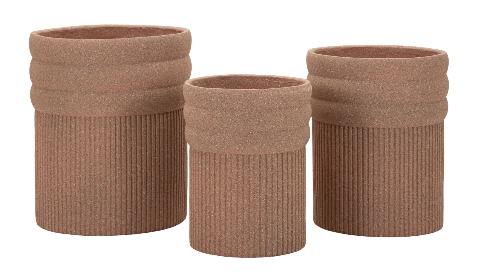 COLOMBIA OUTDOOR CACHEPOT SET 3 PCS CM Ø 41,5X50-36X45-30,5X39,5(HOLE CMØ27-32-37)