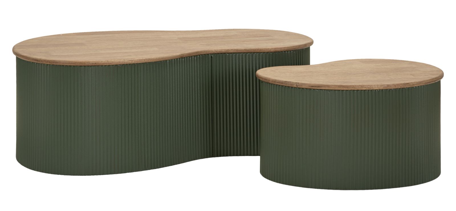 FRANKFURT COFFEE TABLE GREEN SET 2 PCS CM 87X53X32-50X35X28