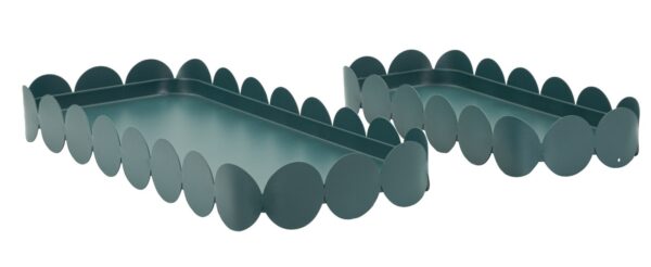SATURN TRAY RECT. TEAL SET 2 PCS CM 40X16,5X4,5-29X12X4,5