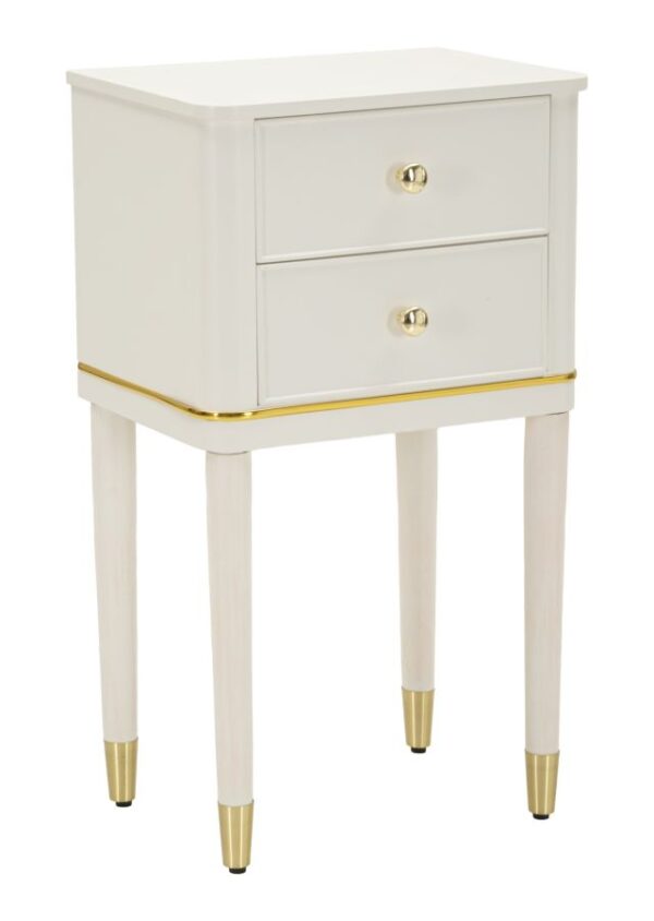 CAMILLE BEDSIDE WHITE CM 40X30X71