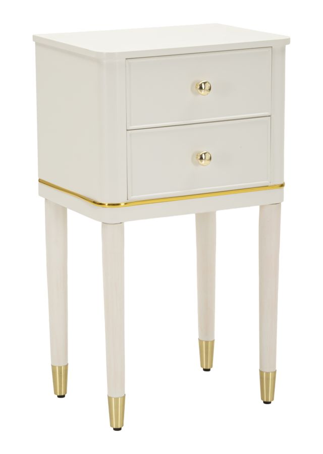 CAMILLE BEDSIDE WHITE CM 40X30X71