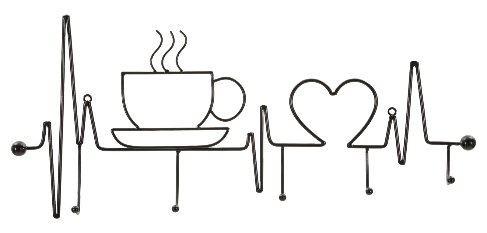 BREAKFAST WALL HANGER BLACK CM 60X3,8X26,7