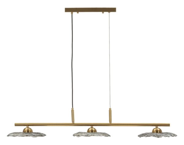 EMILY 3 LIGHT CEILING LAMP GREY GLASS CM 100X24X18