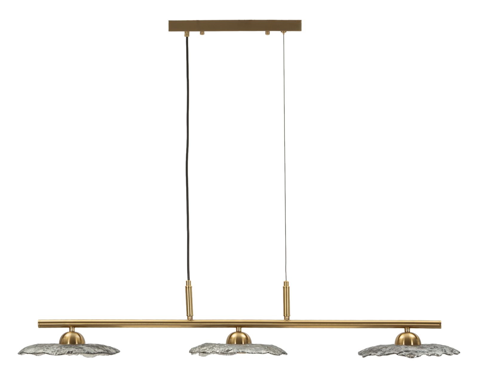 EMILY 3 LIGHT CEILING LAMP GREY GLASS CM 100X24X18