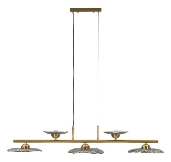 EMILY 5 LIGHT CEILING LAMP GREY GLASS CM 100X24X18