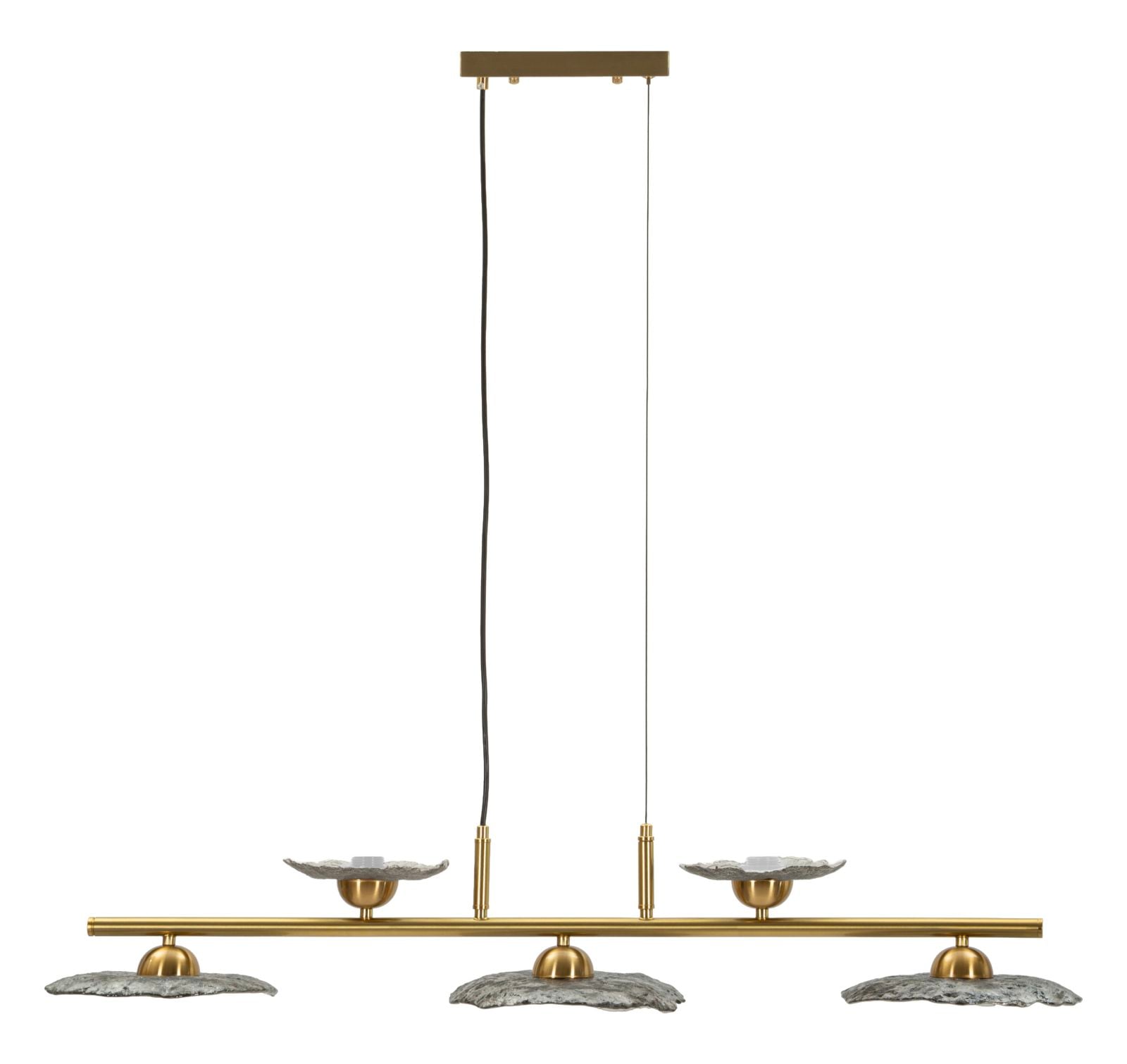 EMILY 5 LIGHT CEILING LAMP GREY GLASS CM 100X24X18