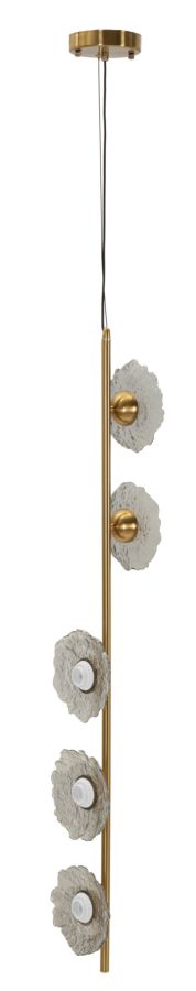 EMILY VERTICAL CEILING LAMP GREY GLASS CM 15X16X110
