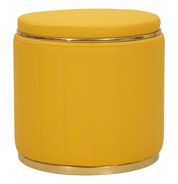 LONDON POUF WITH STORAGE MUSTARD CM Ø 46,5X44