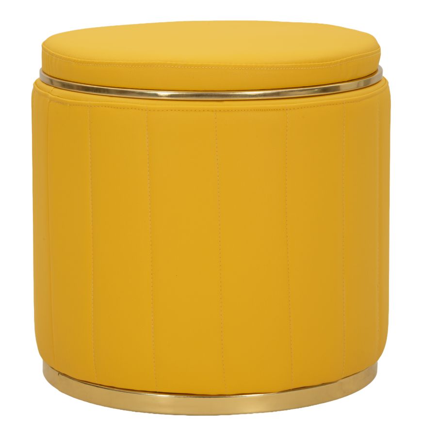 LONDON POUF WITH STORAGE MUSTARD CM Ø 46,5X44