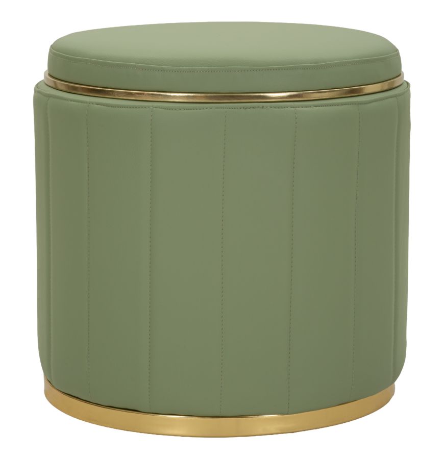 LONDON POUF WITH STORAGE GREEN CM Ø 46,5X44