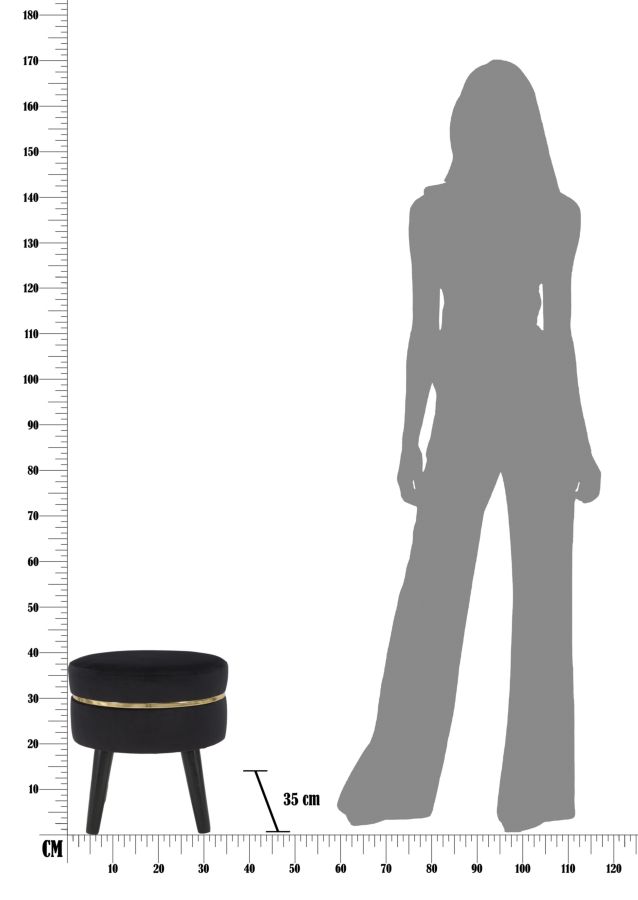 STOOL PARIS BLACK CM Ø 35X40,5 - slika 8