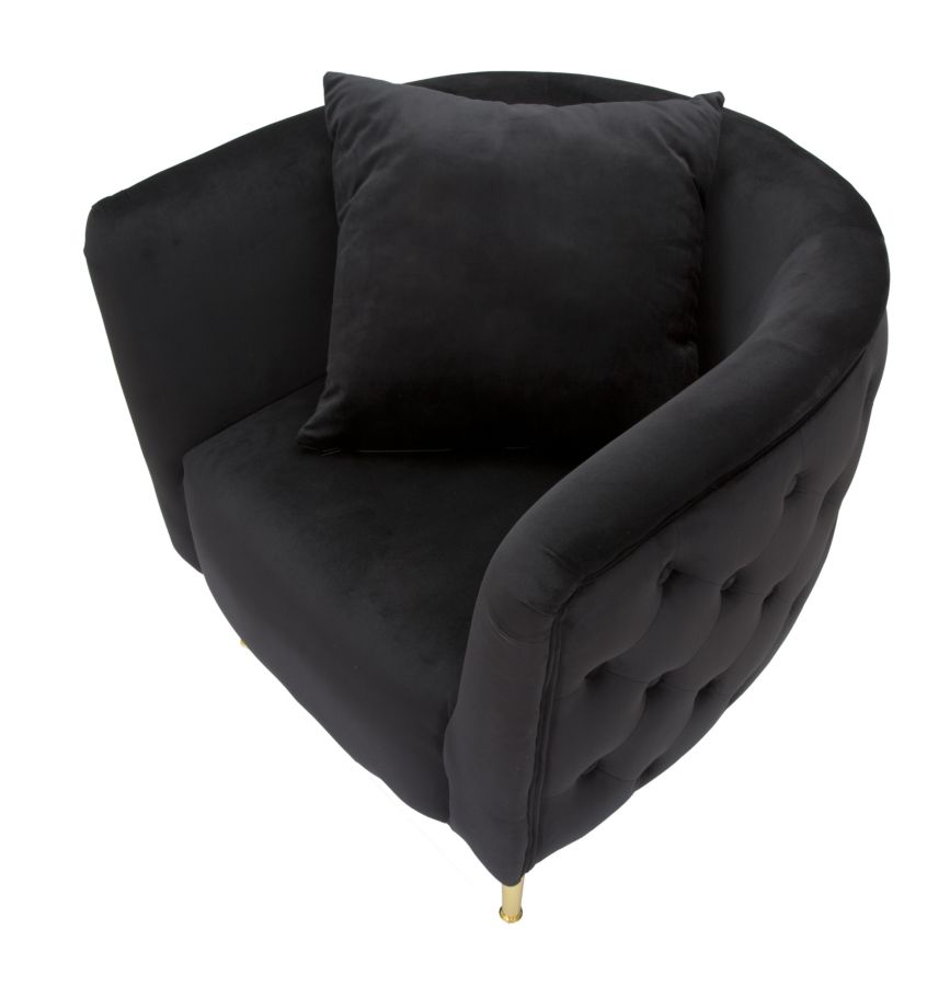 ARMCHAIR BUCAREST BLACK CM 76x74x71 - slika 4